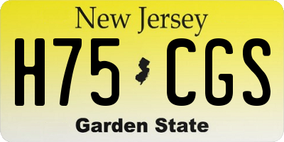 NJ license plate H75CGS