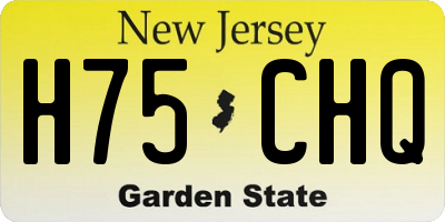 NJ license plate H75CHQ