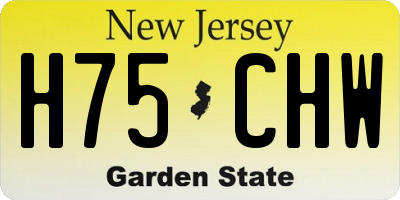 NJ license plate H75CHW