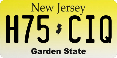 NJ license plate H75CIQ