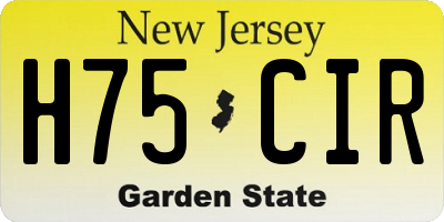 NJ license plate H75CIR