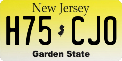 NJ license plate H75CJO