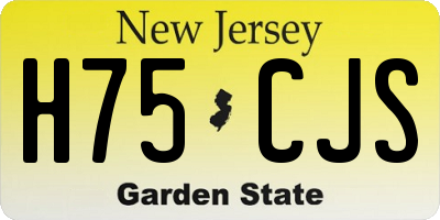NJ license plate H75CJS