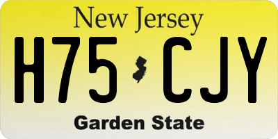 NJ license plate H75CJY