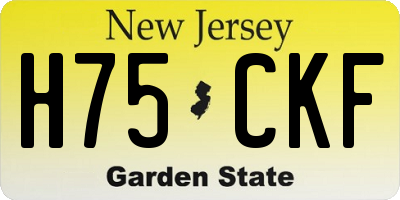 NJ license plate H75CKF