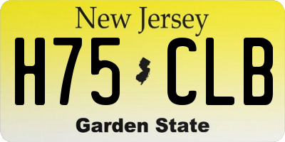 NJ license plate H75CLB