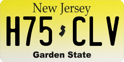 NJ license plate H75CLV