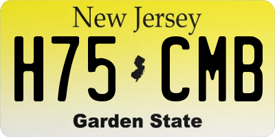 NJ license plate H75CMB