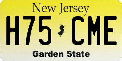 NJ license plate H75CME