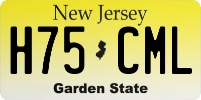 NJ license plate H75CML