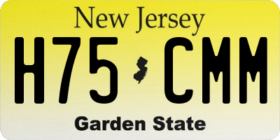 NJ license plate H75CMM