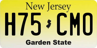 NJ license plate H75CMO