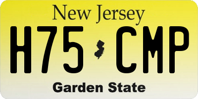 NJ license plate H75CMP