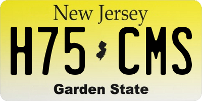 NJ license plate H75CMS
