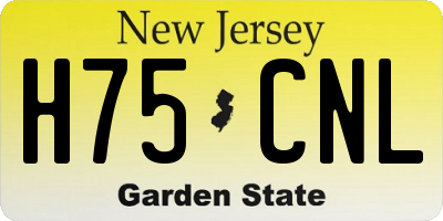 NJ license plate H75CNL