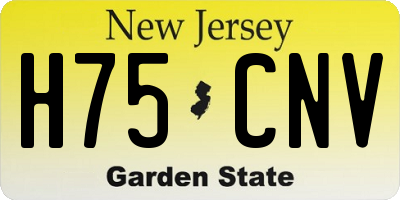 NJ license plate H75CNV