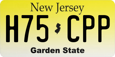 NJ license plate H75CPP