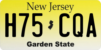NJ license plate H75CQA