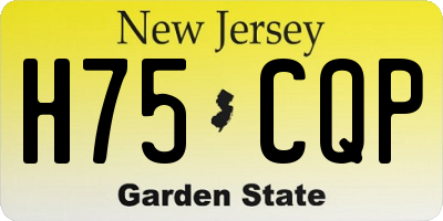 NJ license plate H75CQP
