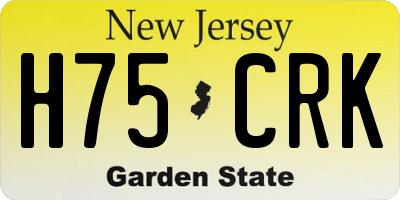 NJ license plate H75CRK