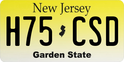 NJ license plate H75CSD