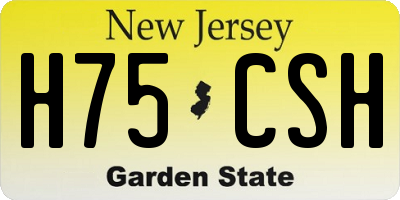 NJ license plate H75CSH