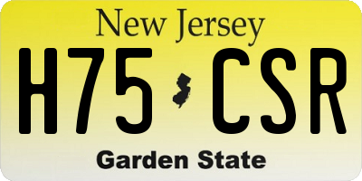 NJ license plate H75CSR