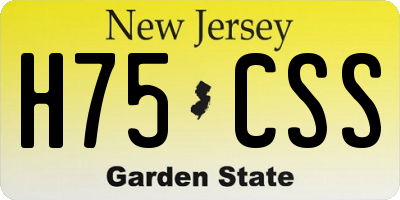 NJ license plate H75CSS