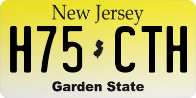 NJ license plate H75CTH