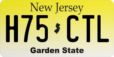 NJ license plate H75CTL