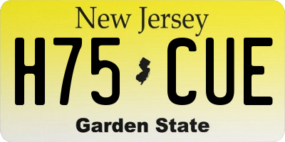 NJ license plate H75CUE