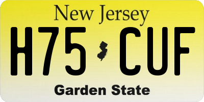 NJ license plate H75CUF