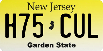 NJ license plate H75CUL