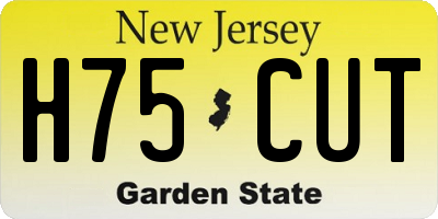 NJ license plate H75CUT