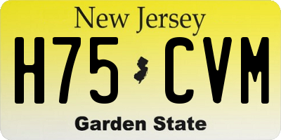 NJ license plate H75CVM
