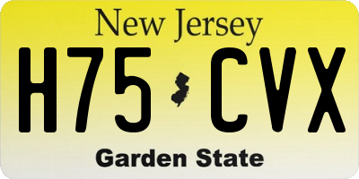 NJ license plate H75CVX