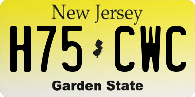 NJ license plate H75CWC