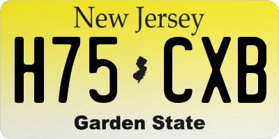 NJ license plate H75CXB