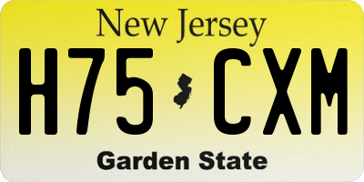 NJ license plate H75CXM