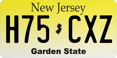 NJ license plate H75CXZ