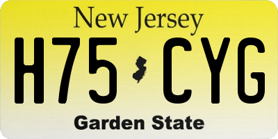 NJ license plate H75CYG