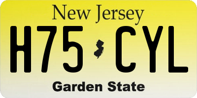 NJ license plate H75CYL