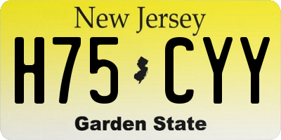 NJ license plate H75CYY