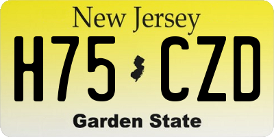 NJ license plate H75CZD