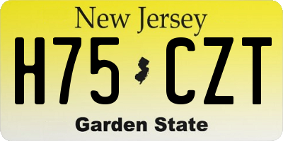 NJ license plate H75CZT