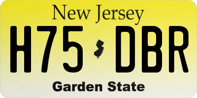 NJ license plate H75DBR