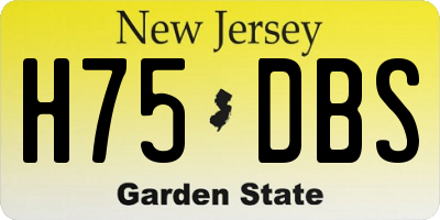 NJ license plate H75DBS