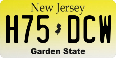 NJ license plate H75DCW