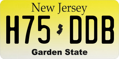 NJ license plate H75DDB