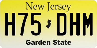 NJ license plate H75DHM